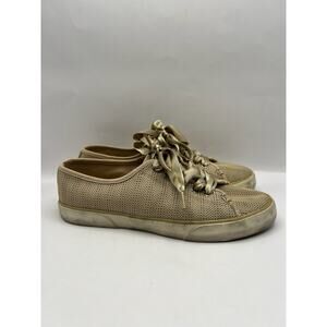 Sperry Pier Wave Seacycled Basket Weave Gold Sneakers Women Size 8.5